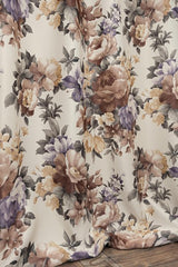 Set draperii blackout model floral cu inele albe, Madison, densitate 700 g/ml, Rosa Arvensis, 2 buc