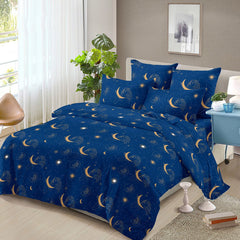 Lenjerie de pat pentru o persoana cu husa de perna patrata, Ronia, bumbac mercerizat, multicolor, 3 piese