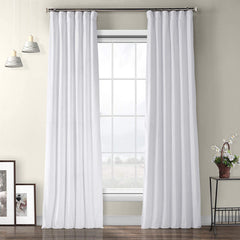 Set draperii din catifea cu rejansa din bumbac tip fagure, Madison, densitate 700 g/ml, Alb, 2 buc
