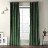 Set draperii din catifea cu rejansa din bumbac tip fagure, Madison, densitate 700 g/ml, Basil green, 2 buc