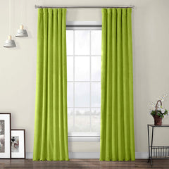 Draperie din catifea cu rejansa din bumbac tip fagure, Madison, densitate 700 g/ml, Lime, 1 buc