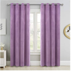 Draperie din catifea cu inele negre, Madison, densitate 700 g/ml, Violet, 1 buc