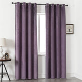 Set draperii din catifea cu inele negre, Madison, densitate 700 g/ml, Mauve, 2 buc