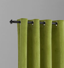 Draperie din catifea cu inele albe, Madison, densitate 700 g/ml, Moss green, 1 buc