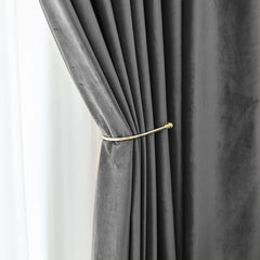 Draperie din catifea cu inele negre, Madison, densitate 700 g/ml, Anchor, 1 buc
