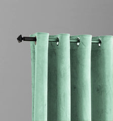 Set draperii din catifea cu inele albe, Madison, densitate 700 g/ml, Sage Green, 2 buc