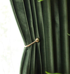 Draperie din catifea cu rejansa transparenta cu ate pentru galerie, Madison, densitate 700 g/ml, Basil green, 1 buc
