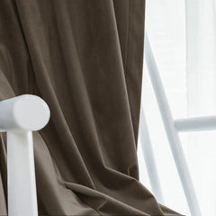 Set draperie din catifea blackout cu rejansa din bumbac tip fagure, Madison, densitate 700 g/ml, Taupe, 2 buc