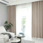 Draperie din catifea blackout cu rejansa transparenta cu ate pentru galerie, Madison, densitate 700 g/ml, Beaver, 1 buc