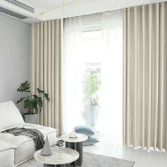Draperie din catifea blackout cu rejansa transparenta cu ate pentru galerie, Madison, densitate 700 g/ml, Winter White, 1 buc