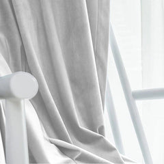 Set draperie din catifea blackout cu rejansa transparenta cu ate pentru galerie, Madison, densitate 700 g/ml, Bright White, 2 buc