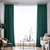 Set draperie din catifea blackout cu rejansa din bumbac tip fagure, Madison, densitate 700 g/ml, Paradiso, 2 buc