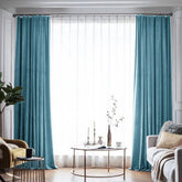 Set draperie din catifea blackout cu rejansa din bumbac tip fagure, Madison, densitate 700 g/ml, Casal, 2 buc