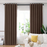 Draperie din catifea blackout cu inele negre, Madison, densitate 700 g/ml, English Walnut, 1 buc