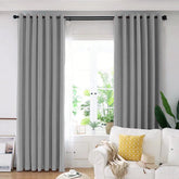 Set draperie din catifea blackout cu inele crom, Madison, densitate 700 g/ml, Spanish Gray, 2 buc