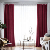 Set draperie din catifea blackout cu rejansa din bumbac tip fagure, Madison, densitate 700 g/ml, Chocolate Brown, 2 buc