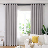 Set draperie din catifea blackout cu inele albe, Madison, densitate 700 g/ml, Pale Silver, 2 buc