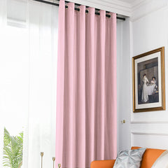 Set draperie din catifea blackout cu inele negre, Madison, densitate 700 g/ml, Queen Pink, 2 buc