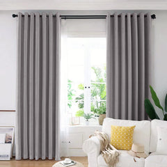 Set draperie din catifea blackout cu inele argintii, Madison, densitate 700 g/ml, Martini, 2 buc