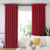 Set draperie din catifea blackout cu inele albe, Madison, densitate 700 g/ml, Dark Scarlet, 2 buc