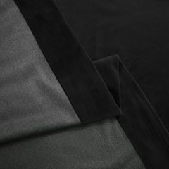 Set draperie din catifea blackout cu inele argintii, Madison, densitate 700 g/ml, Deep Black, 2 buc