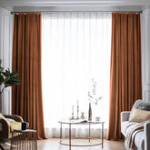 Draperie din catifea blackout cu rejansa din bumbac tip fagure, Madison, densitate 700 g/ml, Sepia, 1 buc