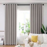 Draperie din catifea blackout cu inele negre, Madison, densitate 700 g/ml, Philippine Gray, 1 buc