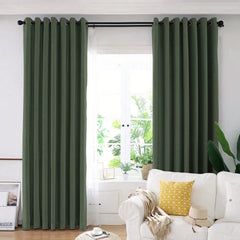 Draperie din catifea blackout cu inele albe, Madison, densitate 700 g/ml, Kelp, 1 buc