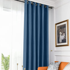 Set draperie din catifea blackout cu inele albe, Madison, densitate 700 g/ml, Bismark, 2 buc