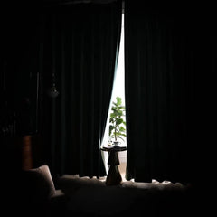 Set draperie din catifea blackout cu inele auriu antic, Madison, densitate 700 g/ml, Chocolate Brown, 2 buc