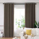 Set draperie din catifea blackout cu inele negre, Madison, densitate 700 g/ml, Taupe, 2 buc