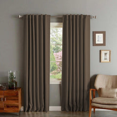 Draperie din catifea cu rejansa transparenta cu ate pentru galerie, Madison, densitate 700 g/ml, Wood brown, 1 buc