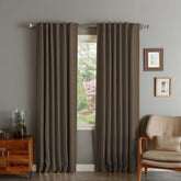 Set draperii din catifea cu rejansa transparenta cu ate pentru galerie, Madison, densitate 700 g/ml, Wood brown, 2 buc