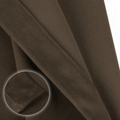 Set draperii din catifea cu inele argintii, Madison, densitate 700 g/ml, Wood brown, 2 buc
