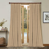 Set draperii din catifea cu rejansa din bumbac tip fagure, Madison, densitate 700 g/ml, Amber Gold, 2 buc