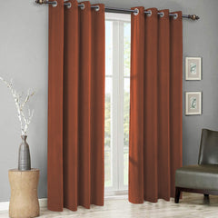 Draperie din catifea cu inele argintii, Madison, densitate 700 g/ml, Spice orange, 1 buc