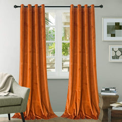 Draperie din catifea cu inele crom, Madison, densitate 700 g/ml, Portocaliu, 1 buc