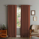 Draperie din catifea cu rejansa transparenta cu ate pentru galerie, Madison, densitate 700 g/ml, Spice orange, 1 buc