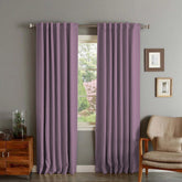 Draperie din catifea cu rejansa transparenta cu ate pentru galerie, Madison, densitate 700 g/ml, Violet, 1 buc