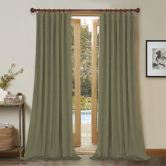 Draperie din catifea cu rejansa din bumbac tip fagure, Madison, densitate 700 g/ml, Hazel Wood, 1 buc