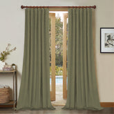 Set draperii din catifea cu rejansa din bumbac tip fagure, Madison, densitate 700 g/ml, Hazel Wood, 2 buc