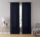 Set draperii din catifea cu rejansa transparenta cu ate pentru galerie, Madison, densitate 700 g/ml, Aegean, 2 buc