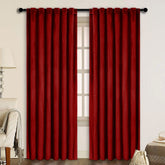 Draperie din catifea cu rejansa transparenta cu ate pentru galerie, Madison, densitate 700 g/ml, Rosu, 1 buc