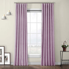 Draperie din catifea cu rejansa din bumbac tip fagure, Madison, densitate 700 g/ml, Lavanda, 1 buc