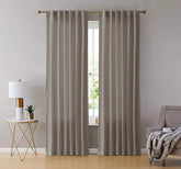 Draperie din catifea cu rejansa transparenta cu ate pentru galerie, Madison, densitate 700 g/ml, Bej, 1 buc