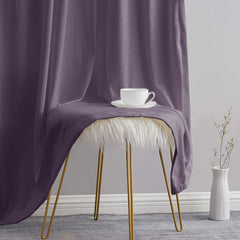 Draperie din catifea cu rejansa transparenta cu ate pentru galerie, Madison, densitate 700 g/ml, Mauve, 1 buc
