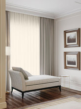 Set perdea tip tesatura in cu rejansa transparenta cu ate pentru galerie, Rio de Janeiro, Madison, Crem, 2 buc