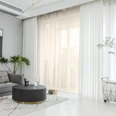 Set perdea tesatura in cu rejansa tip creion, Monaco, Madison, Crem, 2 buc