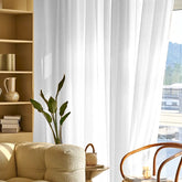 Set perdea tesatura in cu rejansa tip creion, Santo Domingo, Madison, Alb, 2 buc