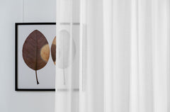 Set perdea tip tesatura in cu rejansa transparenta cu ate pentru galerie, Monaco, Madison, Alb, 2 buc